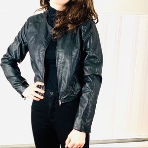 Charlotte Russe vegan leather crop moto jacket